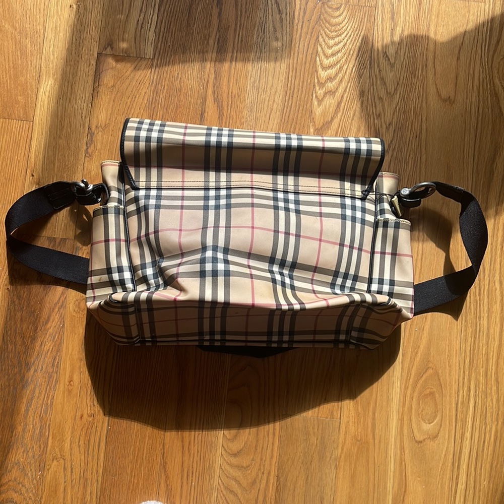 Burberry Beige and Black Checkered Baby Bag